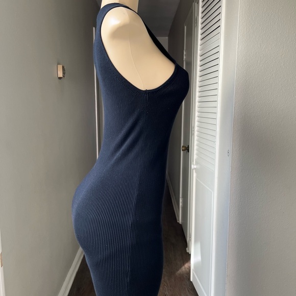 Mango Black Ribbed Mini Dress - Picture 2 of 6